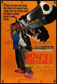 2y0674 DON'T BE A MENACE DS 1sh 1996 wacky image of Wayans brothers w/huge Desert Eagle!