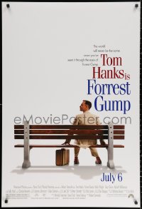 2y0708 FORREST GUMP advance DS 1sh 1994 Tom Hanks sits on bench, Robert Zemeckis classic!