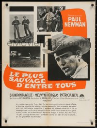 2y0145 HUD French 24x32 R1960s close up of Paul Newman as the man with the barbed wire soul!