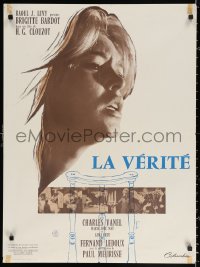 2y0147 LA VERITE French 23x31 1960 art of sexy Brigitte Bardot, Henri-Georges Clouzot, The Truth!