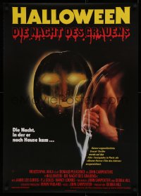 2y0018 HALLOWEEN German 1979 John Carpenter classic, great different jack-o-lantern & knife art!