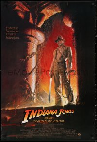 2y0753 INDIANA JONES & THE TEMPLE OF DOOM 1sh 1984 Harrison Ford, Kate Capshaw, Bruce Wolfe art!
