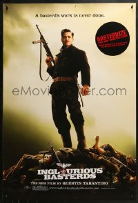 2y0755 INGLOURIOUS BASTERDS teaser DS 1sh 2009 Tarantino, Brad Pitt as Aldo Raine on body pile!