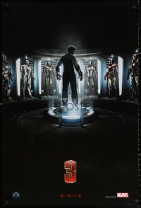 2y0762 IRON MAN 3 teaser DS 1sh 2013 cool image of Robert Downey Jr & many suits!