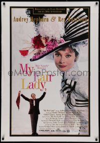 2y0828 MY FAIR LADY 1sh R1994 great close-up image of Audrey Hepburn, Rex Harrison!