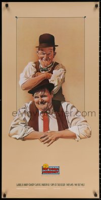 2y0376 NOSTALGIA MERCHANT 20x40 video poster 1987 Nelson art of Stan Laurel & Oliver Hardy!