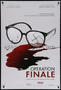 2y0847 OPERATION FINALE teaser DS 1sh 2018 Isaac, WWII, swastika in broken glasses and blood!