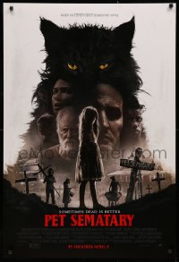 2y0854 PET SEMATARY advance DS 1sh 2019 Stephen King horror remake, sometimes dead is better, cast!