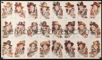 2y0268 COWBOY KINGS OF WESTERN FAME uncut postcard sheet 1973 John Wayne and many more top stars!