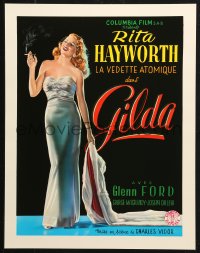 2y0286 GILDA 15x20 REPRO poster 1990s sexy smoking Rita Hayworth full-length in sheath dress