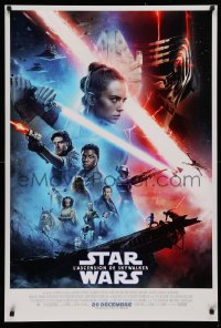 2y0896 RISE OF SKYWALKER int'l French language advance DS 1sh 2019 Star Wars, Ridley, cast montage!