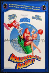 2y0904 ROLLERCOASTER RABBIT DS 1sh 1990 Steven Spielberg cartoon, Roger, sexy Jessica & Baby Herman!