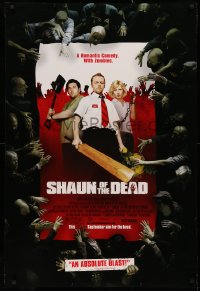 2y0919 SHAUN OF THE DEAD advance DS 1sh 2004 Simon Pegg, Kate Ashfield, Nick Frost & zombies!