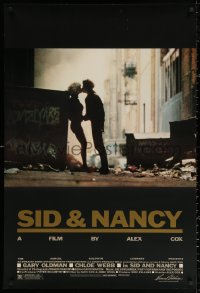 2y0925 SID & NANCY foil 1sh 1986 Gary Oldman & Chloe Webb, punk rock, directed by Alex Cox!