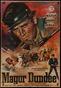 2y0084 MAJOR DUNDEE Spanish 1965 Sam Peckinpah, Charlton Heston, dramatic Civil War battle art!