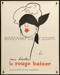2y0340 LE ROUGE BAISER 18x22 French advertising poster 1950s woman w/ red lipstick by Rene Gruau!