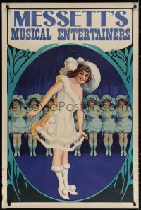 2y0416 MESSETT'S MUSICAL ENTERTAINERS 28x42 stage poster 1910s great stone litho of dancers!