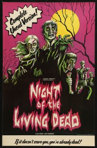 2y0525 NIGHT OF THE LIVING DEAD 11x17 special poster R1978 classic is back, uncut & uncensored, different variation!