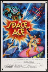2y0536 SPACE ACE 27x41 special poster 1983 Don Bluth animated interactive laserdisc arcade game!