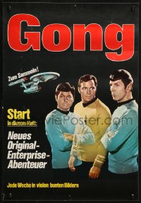 2y0542 STAR TREK 17x24 German special poster 1970s Shatner, Nimoy, Kelley for Gong Magazine!