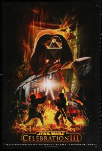 2y0553 STAR WARS CELEBRATION III 24x36 special poster 2005 Darth Vader, Obi-Wan, Steve Anderson art!