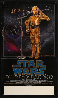 2y0275 STAR WARS RADIO DRAMA radio poster 1981 art of C-3PO at microphone by Celia Strain!