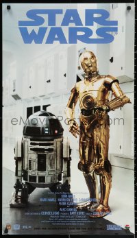 2y0556 STAR WARS TRILOGY 2-sided 20x35 special poster 1997 C-3PO & R2-D2, Pizza Hut tie-in!