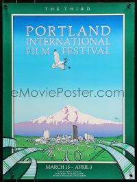 2y0292 THIRD PORTLAND INTERNATIONAL FILM FESTIVAL signed 18x24 film festival poster 1980 by Dolack!