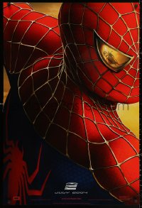 2y0950 SPIDER-MAN 2 teaser DS 1sh 2004 July 2004 style, image of Tobey Maguire in the title role!