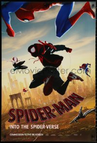 2y0952 SPIDER-MAN INTO THE SPIDER-VERSE int'l teaser DS 1sh 2018 Nicolas Cage in title role, cast!