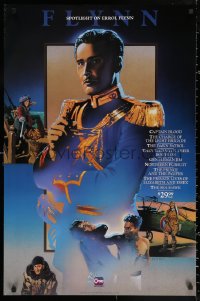 2y0379 SPOTLIGHT ON ERROL FLYNN 24x36 video poster 1986 Ciccarelli art of the actor in classic roles!