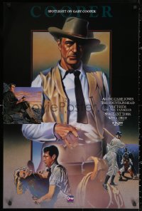 2y0380 SPOTLIGHT ON GARY COOPER 24x36 video poster 1986 Ciccarelli art of the actor in classic roles!