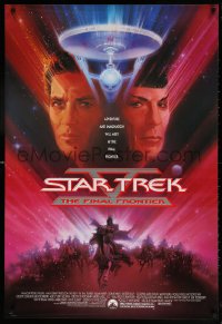 2y0959 STAR TREK V 1sh 1989 The Final Frontier, art of William Shatner & Leonard Nimoy by Bob Peak!