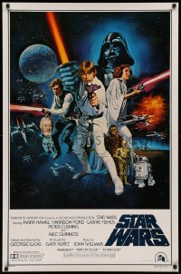 2y0967 STAR WARS style C int'l 1sh 1977 George Lucas sci-fi epic, art by Tom William Chantrell!