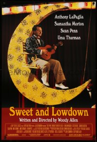 2y0981 SWEET & LOWDOWN DS 1sh 1999 directed by Woody Allen, Sean Penn playing guitar!