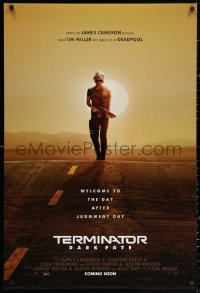 2y0984 TERMINATOR DARK FATE int'l teaser DS 1sh 2019 Schwarzenegger, Furlong, Cameron, Hamilton w/shotgun!