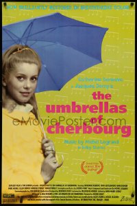 2y1011 UMBRELLAS OF CHERBOURG 1sh R1992 different image of Catherine Deneuve, Jacques Demy