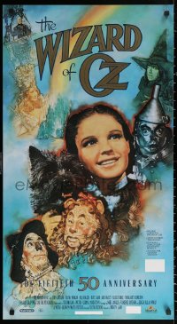 2y0388 WIZARD OF OZ 20x36 video poster R1989 Victor Fleming, Judy Garland all-time classic!