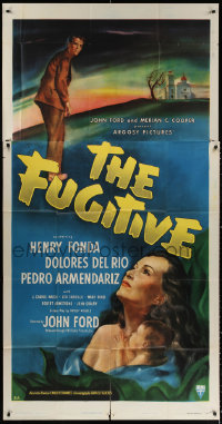2z0387 FUGITIVE 3sh 1947 art of Henry Fonda & Dolores Del Rio, directed by John Ford!