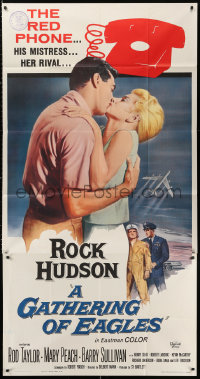 2z0389 GATHERING OF EAGLES 3sh 1963 Rock Hudson in the United States Air Force kissing Mary Peach!