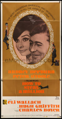 2z0404 HOW TO STEAL A MILLION 3sh 1966 great different close up of Audrey Hepburn & Peter O'Toole!