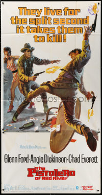 2z0415 LAST CHALLENGE int'l 3sh 1967 gambling art of Glenn Ford, Dickinson, Pistolero of Red River!