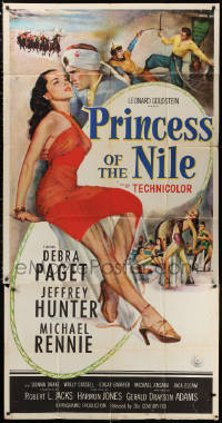 2z0454 PRINCESS OF THE NILE 3sh 1954 full-length art of sexy young Debra Paget & Jeffrey Hunter!