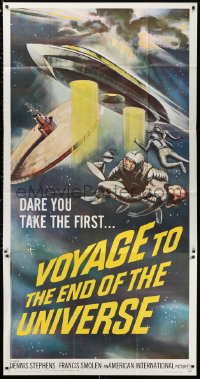 2z0510 VOYAGE TO THE END OF THE UNIVERSE 3sh 1964 AIP, Ikarie XB 1, cool outer space art, rare!