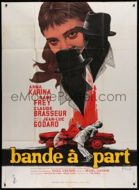 2z0781 BAND OF OUTSIDERS French 1p 1964 Jean-Luc Godard, Anna Karina, cool art by Georges Kerfyser!
