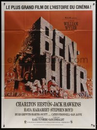 2z0786 BEN-HUR French 1p R1970s Charlton Heston, William Wyler classic religious epic, cool art!