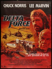 2z0849 DELTA FORCE French 1p 1986 Haley art of Chuck Norris & Lee Marvin by plane & helicopters!