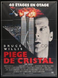 2z0858 DIE HARD French 1p 1988 cop Bruce Willis is up against twelve terrorists, crime classic!