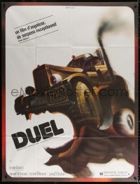 2z0870 DUEL French 1p 1973 Steven Spielberg, wacky different killer vehicle art by Michel Landi!