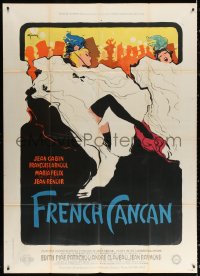 2z0904 FRENCH CANCAN style B French 1p 1955 Jean Renoir, Rene Gruau art of Moulin Rouge showgirls!